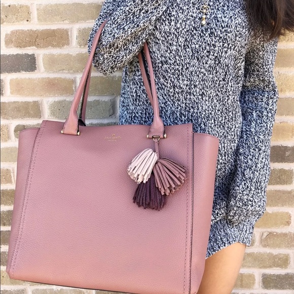 🌺Kate spade Palmer street Malika Tote Pink tassel - Picture 2 of 7